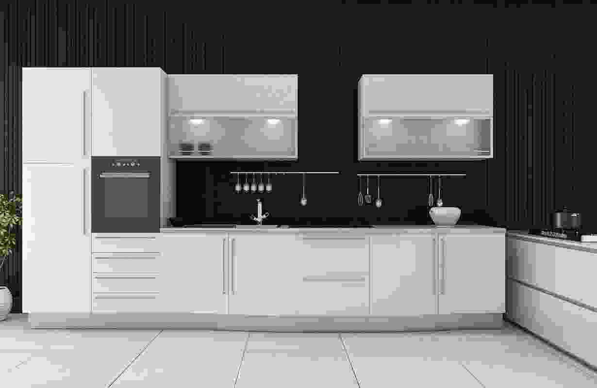 Incredible black, white kitchen and dining